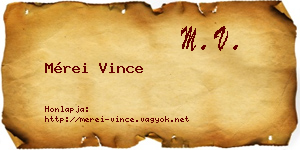 Mérei Vince névjegykártya